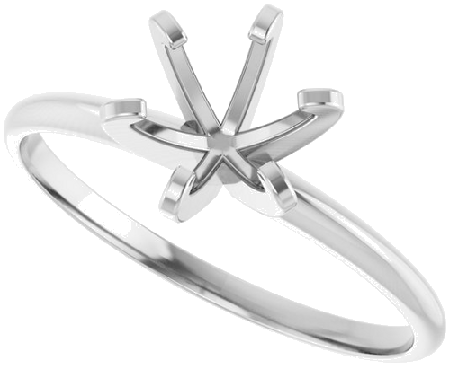 Sužadėtuvių Žiedas „Solitaire“ 585 Baltojo Aukso Round 6.4mm (5)