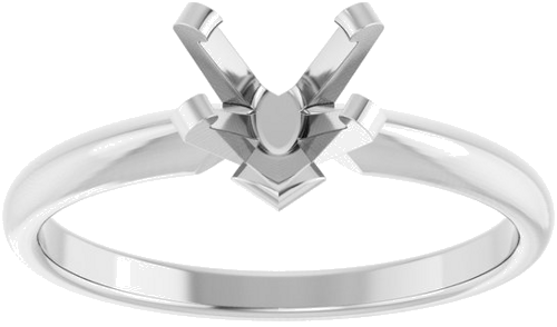 14K White 5.5 x 5.5 mm Heart Solitaire Engagement Ring Mounting (2)