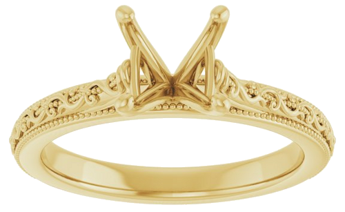 Sužadėtuvių Žiedas „Solitaire Sculptural“ 14k yellow gold Square 5.5mm (3)