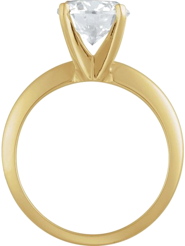 14K Yellow 7.3-7.7 mm Round 4-Prong Heavy Solitaire Ring Mounting (4)