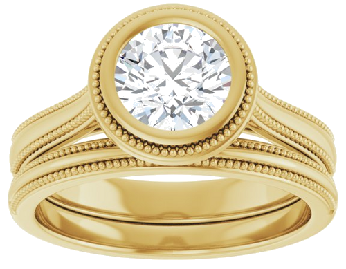 14K Yellow 6.5 mm Round Solitaire Engagement Ring Mounting (8)