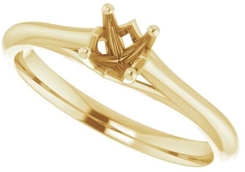 14K Yellow 4.4 mm Round Solitaire Engagement Ring Mounting (5)