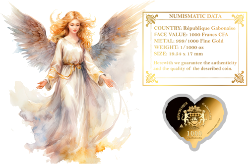 1/1000 oz Guardian Angel 1000 franku Gabonas zelta monēta (2)