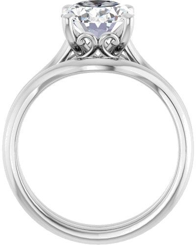 Platinum  10x8 mm Oval Solitaire Engagement Ring Mounting (7)