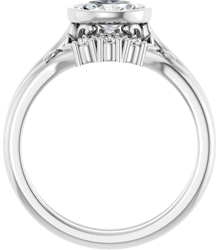 14K White 7x5 mm Oval Solitaire Engagement Ring Mounting (7)