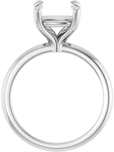 14K White 9x9 mm Cushion Solitaire Engagement Ring Mounting (2)