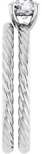 14K White 5.2 mm Round Solitaire Engagement Ring Mounting (9)