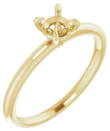 Sužadėtuvių Žiedas „Solitaire“ 585 Geltonojo Aukso Round 4.8mm (1)