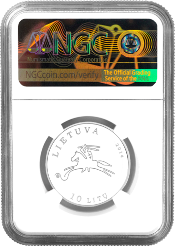 2014 Kinas Lietuva 10 litų sidabrinė moneta PF 69 ULTRA CAMEO (2)