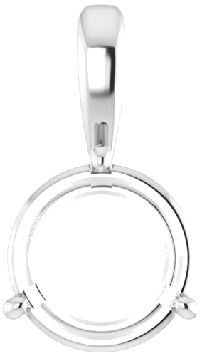 14K White 10.5 mm Round 3-Prong Pendant Mounting (1)