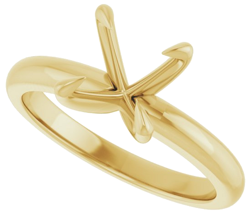 14K Yellow 8 mm Round Solitaire Engagement Ring Mounting (5)