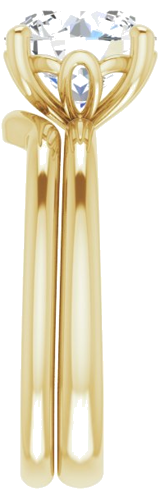 Sužadėtuvių Žiedas „Solitaire“ 585 Geltonojo Aukso Round 8.8mm (9)