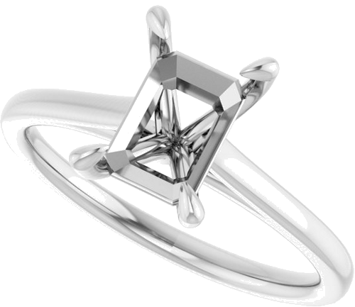 Sužadėtuvių Žiedas „Solitaire“ 950 Platinos Emerald 8mm x 6mm (5)