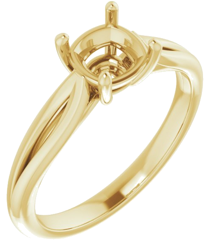 14K Yellow 6 mm Cushion Engagement Ring Mounting (1)