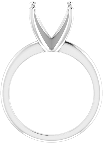 14K White  9 mm Asscher Solitaire Engagement Ring Mounting (2)