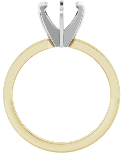 14K Yellow White 7.3-7.7 mm Round Solitaire Engagement Ring Mounting (2)