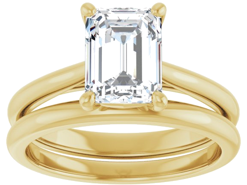 Sužadėtuvių Žiedas „Solitaire“ 750 Geltonojo Aukso Emerald 8mm x 6mm (8)