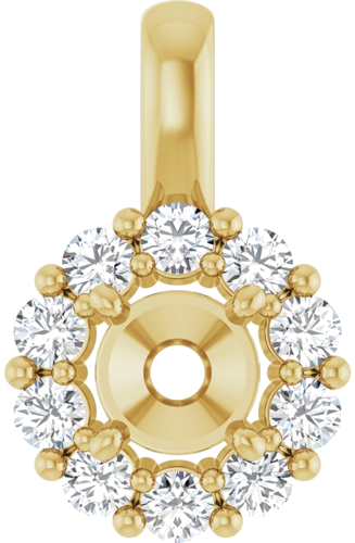 14K Yellow 4.4 mm Round 1 6 CTW Natural Diamond Semi-Set Pendant (1)