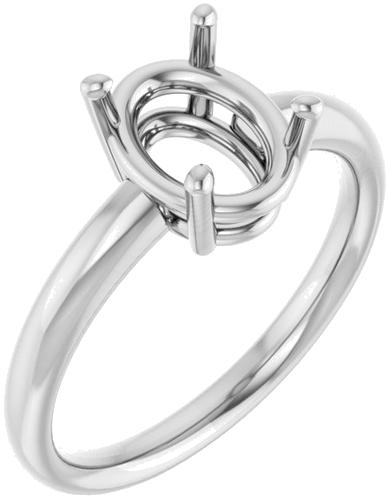 Sužadėtuvių Žiedas „Solitaire“ 14k white gold Oval 9mm x 7mm (1)