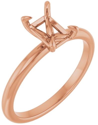 Sužadėtuvių Žiedas „Solitaire“ 585 Rožinis Aukso Emerald 7mm x 5mm (1)