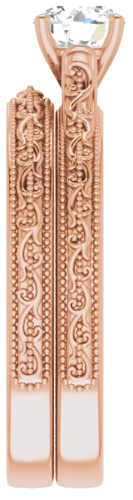 14K Rose  5.2 mm Round Solitaire Engagement Ring Mounting (9)