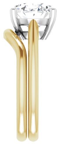 14K Yellow White 11x9 mm Oval Solitaire Engagement Ring Mounting (9)