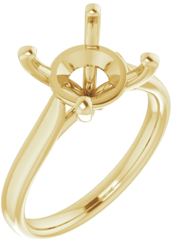 14K Yellow 10 mm Round Engagement Ring Mounting (1)