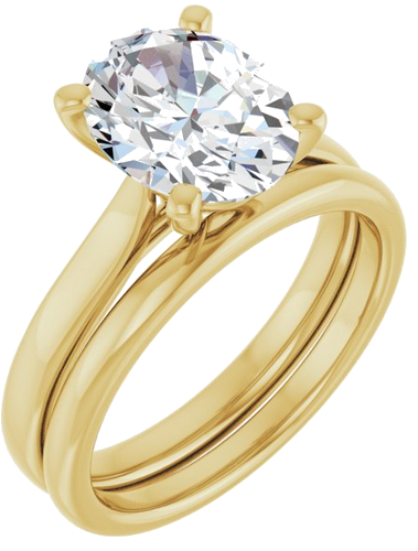 Sužadėtuvių Žiedas „Solitaire“ 585 Geltonojo Aukso Oval 10mm x 8mm (6)