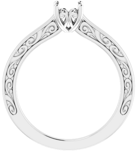 Platinum  5.2 mm Round Solitaire Engagement Ring Mounting (2)