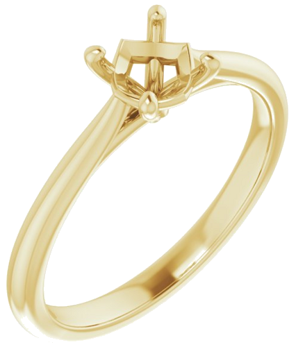 Sužadėtuvių Žiedas „Solitaire“ 585 Geltonojo Aukso Round 5.5mm (1)