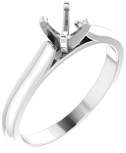 Sužadėtuvių Žiedas „Solitaire“ 585 Baltojo Aukso Round 4.5mm (1)