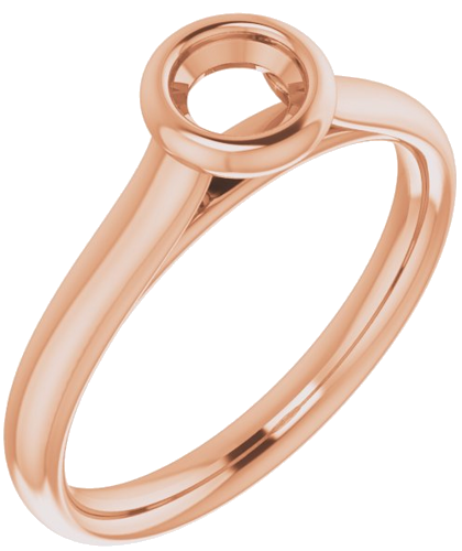 14K Rose  4.4 mm Round Solitaire Engagement Ring Mounting (1)