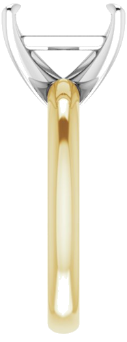 14K Yellow White 10x8 mm Emerald Solitaire Engagement Ring Mounting (4)