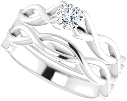 14K White 4.4 mm Round Solitaire Engagement Ring Mounting (10)