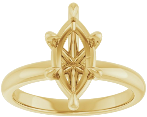 14K Yellow 12x6 mm Marquise Solitaire Engagement Ring Mounting (3)