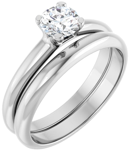 14K White 5.2 mm Round Solitaire Engagement Ring Mounting (6)