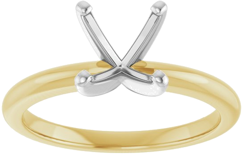 Sužadėtuvių Žiedas „Solitaire“ 585 Baltojo Ir Geltonojo Aukso Cushion 7mm (3)