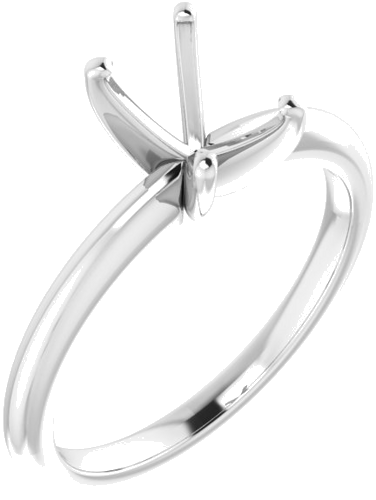 14K White  7x5 mm Emerald Solitaire Engagement Ring Mounting (1)