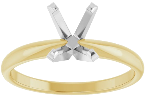 14K Yellow White 8 x 6 mm Oval Solitaire Engagement Ring Mounting (3)