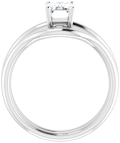 14K White 7x5 mm Emerald Engagement Ring Mounting (3)