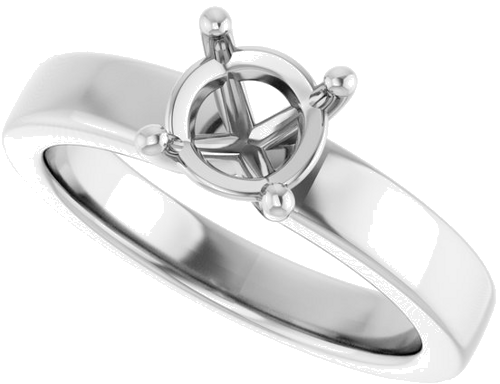 Platinum 6.5 mm Round Solitaire Engagement Ring Mounting (5)