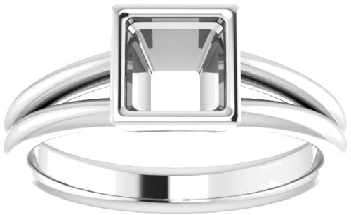 Sužadėtuvių Žiedas „Bezel-Set Solitaire“ 925 Sidabro Square 5.5mm (3)