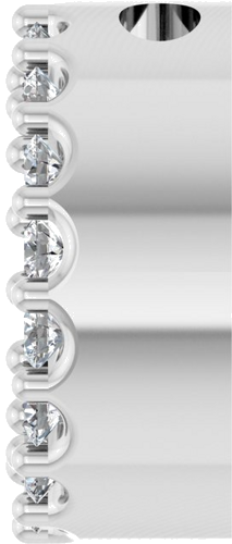 14K White 6 mm Round 1 8 CTW Natural Diamond Semi-Set Halo-Style Pendant (3)