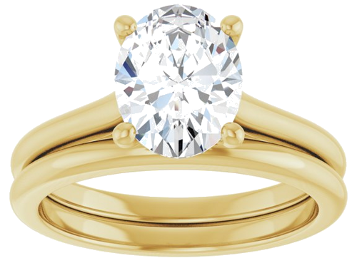 14K Yellow 9x7 mm Oval Solitaire Engagement Ring Mounting (8)