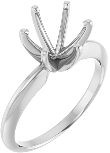 Sužadėtuvių Žiedas „Solitaire“ 585 Baltojo Aukso Round 7.8mm x 8.6mm (1)