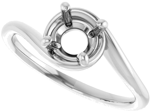 14K White 6.5 mm Round Engagement Ring Mounting (5)