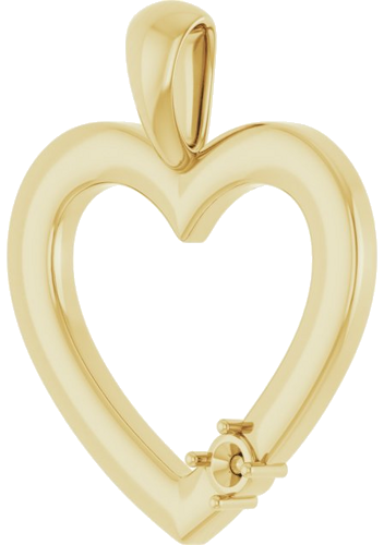 14K Yellow 2.5 mm Round 1-Stone Family Heart Pendant Mounting (2)