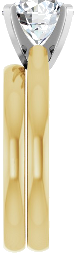 14K Yellow White 8.2 mm Round Solitaire Engagement Ring Mounting (9)