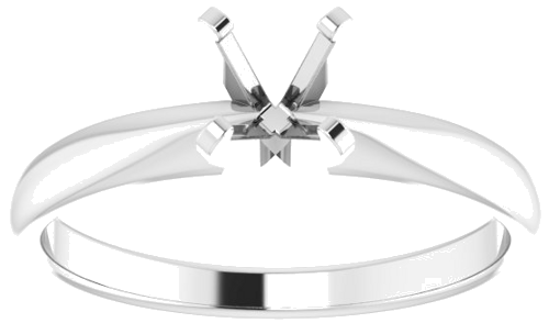 14K White 5.0-5.3 mm Round Solitaire Engagement Ring Mounting (3)