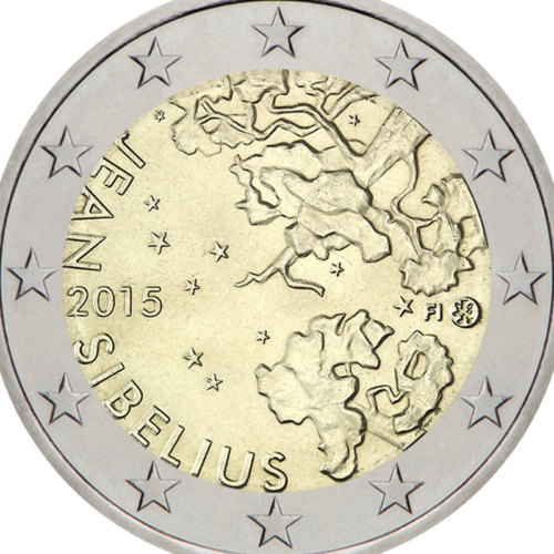 2015 Suomija Jean Sibelius 2 eurų moneta (2)